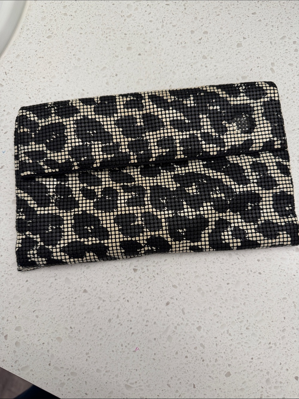 Félix Rey Leopard Black & White Chainmail Mesh Clutch Bag!